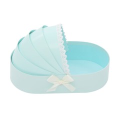 Cradle Gift Box Set 10 Pieces Blue White Paperboard Favor Boxes