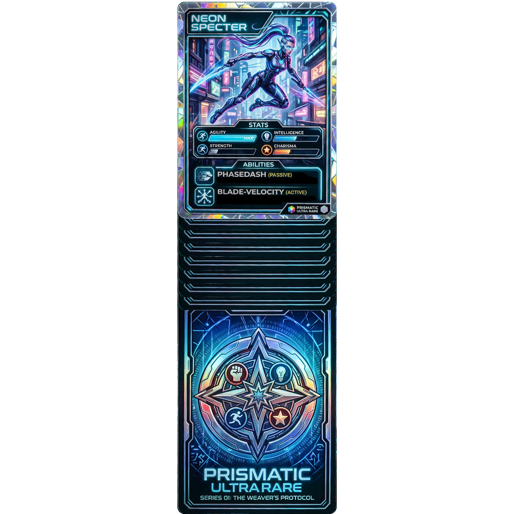 SP13665 Agility Maxed RPG Trading Card Stats Collectible Holographic Cardboard C