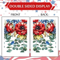 8 Sheets Patriotic Window Clings Large 4th of July Window Stickers Red Blue Whit