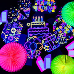 10 Pieces Glow in the Dark Party Table Decorations, Neon Table Honeycomb Centerp