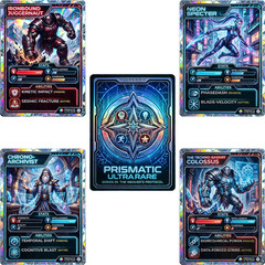 SP13666 RPG Magic Dungeon Trading Cards Stats Collectible Holographic Cardboard