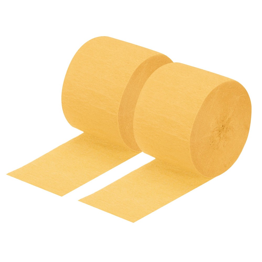 2 x Crepe Paper Streamer Decoration 82ft Long 1.8 Inch Wide Light Orange