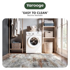 Washable Rug 6×9, Abstract Morden Soft Area Rug, Non-Slip Low Pile Rugs for L…