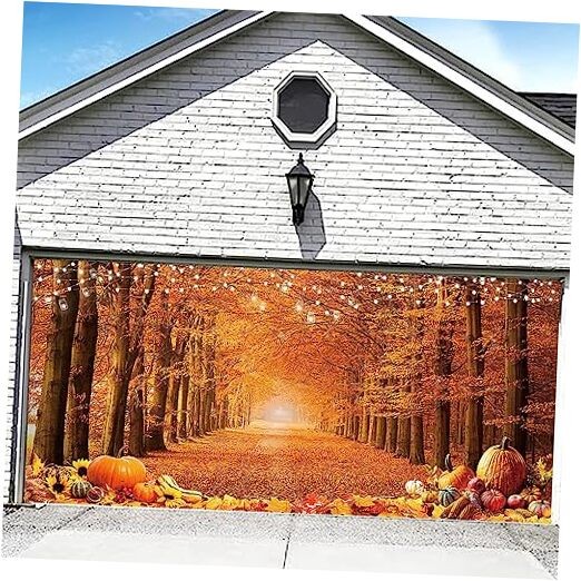 6 x 13 FT Happy Fall Thanksgiving Garage Door Banner Yard Sign Glitter Autumn