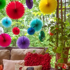 Colorful Paper Fans – Rainbow Party Decorations – Happy Birthday Decorations for