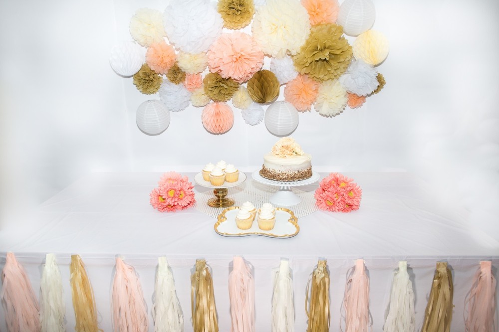 46 Pcs Tissue Paper Pom Poms Tassel Flowers Lanterns Honeycomb Party Decorations