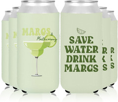 12Pcs Margarita Party Slim Beer Can Sleeve 12Oz Lime Margs and Matrimony Can Coo