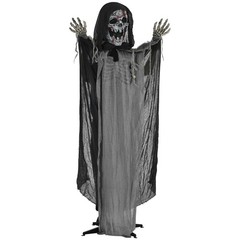 74″Life Size Halloween Skeleton Witch w/ Light Up Eyes,Scary Animated Prop Decor