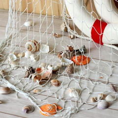 Natural Fishing Net Decor with Shells 79 Inch Beach Theme Decor for Party Home B