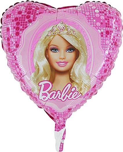 ® 18 Inch Barbie Wearing Tiara Heart Shaped Character Foil Balloon – Kids Par…