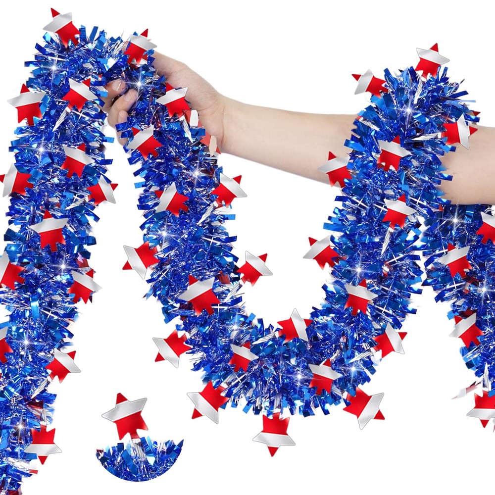 50FT 4th of July Decorations, Red White and Blue Garland 4th of July Garland …