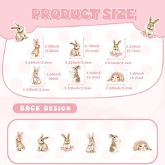 8Pcs Bunny Garland, Pink Bow Floral Bunny Garlands Cute Rabbit Theme Hanging …