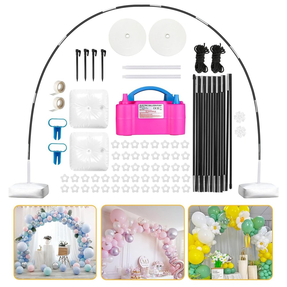Best Voircoloria Balloon Arch Kit with Pump Electric 110V 600W Automatic Dual