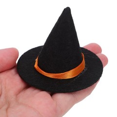 16Pcs Mini Black Felt Witch Hats Durable Halloween Bottle Topper Party Decor