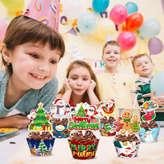 48PCS Christmas Themed Birthday Party Decorations | 24PCS Cupcake Toppers & 24PC