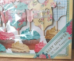 24 TALKING TABLES TRULY BABY SHOWER CAKE TOPPERS FOOD PICKS PARTY UNISEX NEW