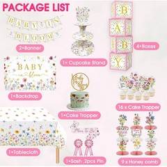 Baby In Bloom Baby Shower Decorations, 175Pcs All in Set Wildflower Baby Show…