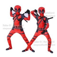 Red Deadpool Costume Cosplay Kids Bodysuit Boys Children’s Day Fancy Dress Party