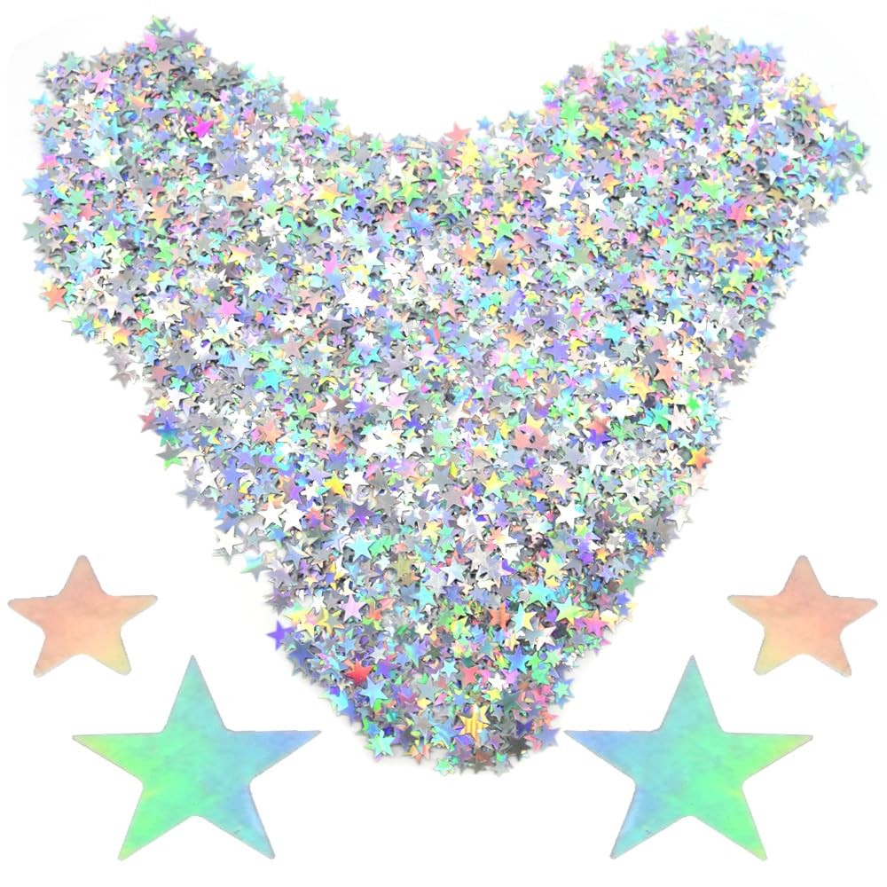 60g Glitter Star Confetti 6/10mm Metallic Foil Holographic Party Decoration