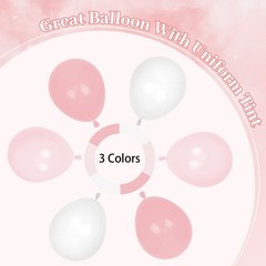 60pcs Light Pink Balloons with Clear Pastel Pink and White Balloons for Weddi…