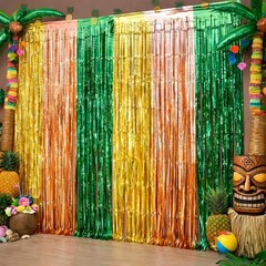 Luau Party Decorations – Green Gold Rose 3.2ft x 6.56ft, green gold rose
