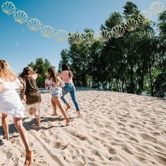 Seashell Garland for Bachelorette Party – Coastal Bridal Shower Banner Decor,…
