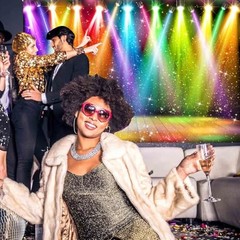Rainbow Stage Disco Backdrop for Photography 70s 80s 90s Colorful Disco 7X5ft
