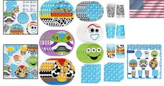 Party Supplies 120pcs Blue Cloud Theme Pack 30 Guests Disposable Plates Napki…