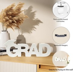 White Large Grad Senior 2026 Graduation Sign Photo Booth Props Centerpieces
