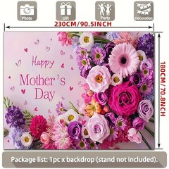 Party Backdrop 2D Flat Banner 1pc Happy Mother’S Day Floral Backdrop Decoration☋