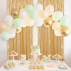 Sequin Backdrop Gold Curtains 4 Panels 2ftx8ft Glitter Shimmer Fabric Sparkly