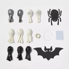 Spiders and Webs Halloween 30 Arch Balloons – Hyde & EEK!, Black Silver White
