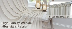 10x10ft Wrinkle Beige Backdrop Curtains for Parties, 2 Panels 5x10ft Silky