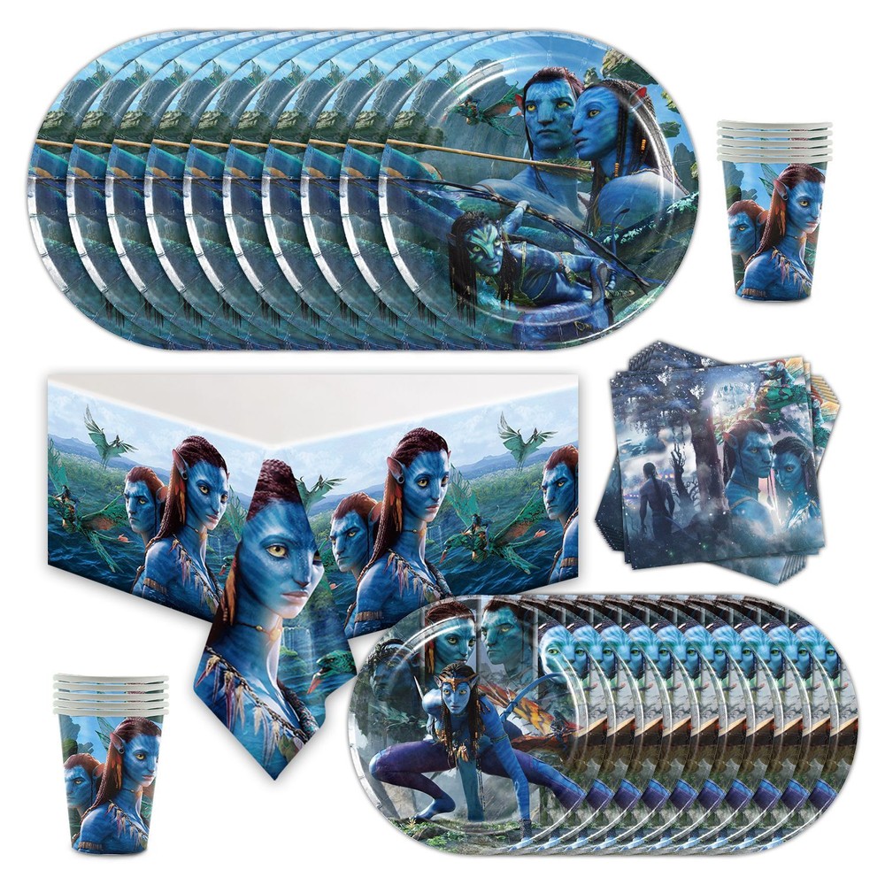 Avatar Party Supplies Set Plates Cups Tablecloth Napkins Birthday Decor