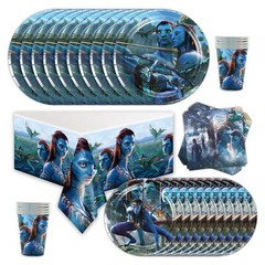 Avatar Party Supplies Set Plates Cups Tablecloth Napkins Birthday Decor