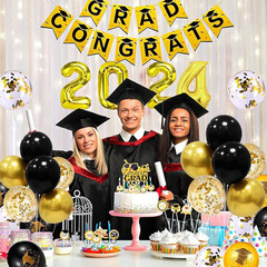 Black and Gold Party Decorations 4 Set Balloon Stand Table Centerpieces for Men’