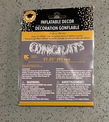 Inflatable CONGRATS Decoration Party Decor Graduation Baby Retirement Silver