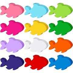 Tropical Fish Paper Cutouts Assorted Colors Bulletin Board 3.9 Inch 360 PCS