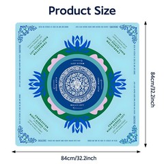 ECVLRTK Blue Mahjong Mat for Table, American Mahjong Mat with Printed Rules, 31.