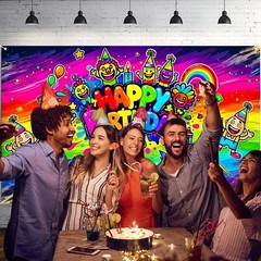 Happy Birthday Party Banner Polyester 43 * 70.86inches large happy birthday …