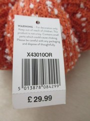 Floralsilk Large Orange Plush Pumpkin, Autymn Decor, BNWT