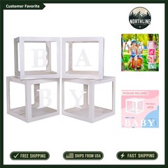 Durable Balloon Decoration Boxes with ‘BABY’ Lettering for Baby Showers & Events