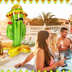 2 Pack Inflatable 50″ Cactus Toy Mexican Fiesta Themed Party Decorations, Cin…