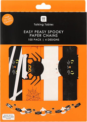 100 X Paper Chains, 21Ft Halloween Paper Garland, Precut Spooky Prints with Cats