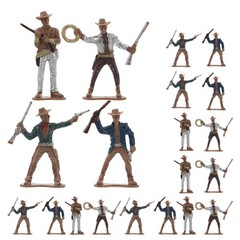 20Pcs Durable Plastic Western Figurines Set for Cake Toppers and Wild West Decor
