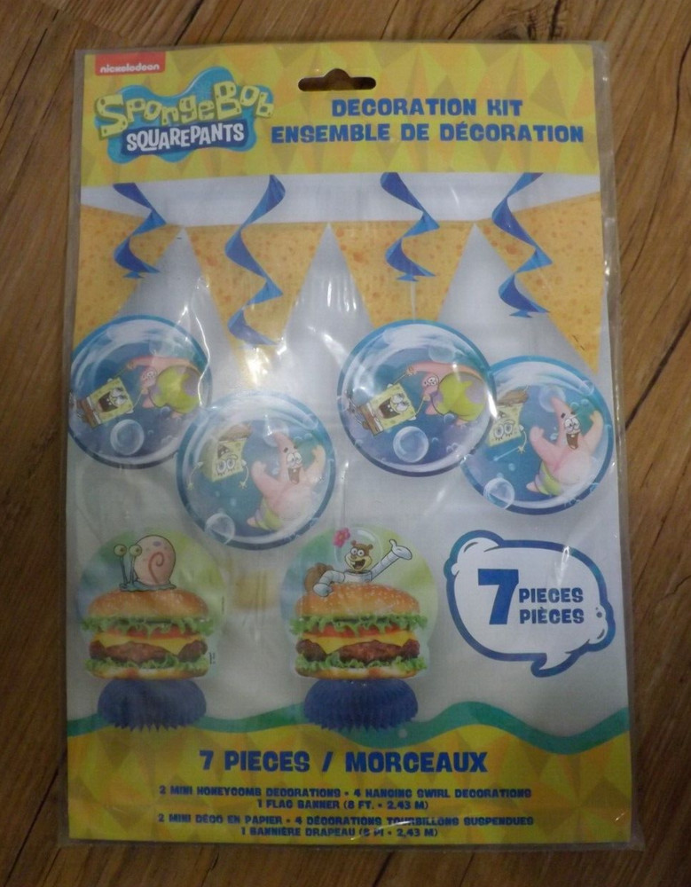 NEW Spongebob Squarepants Birthday party decorations kit 7 pcs