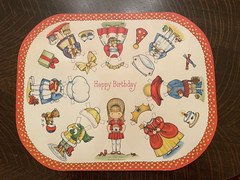 Vtg 1975 Joan Walsh Anglund Hallmark Placemats Paper Dolls Happy Birthday 6 Mats