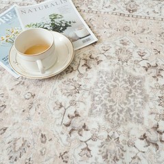 Washable 2×5 Hallway Runner Rug: Vintage Water 2′ x 5′ (Rectangular), Beige