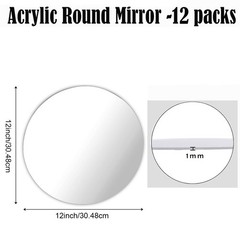 12PCS Round Mirror Plates for Centerpieces, Mirror Trays 12inch Flat Circle M…