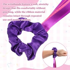 Rainbow Dance Ribbons, Wrist Streamers 20″ & 2 Pcs & Purple & Rose Pink